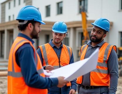 Équipe de Groupe BâtirPro réunie sur un chantier